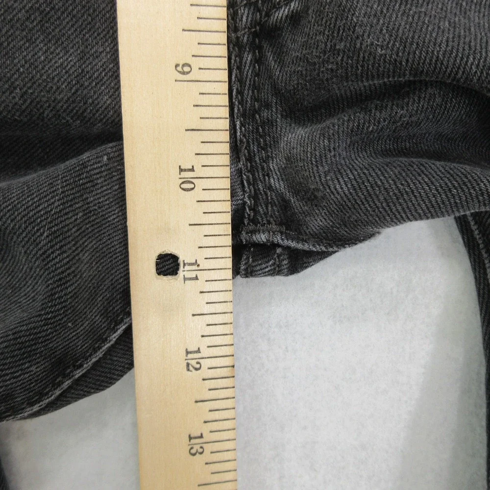 Levis 501 Mens 33x26 Black Jeans Button Fly Raw Hem Cropped